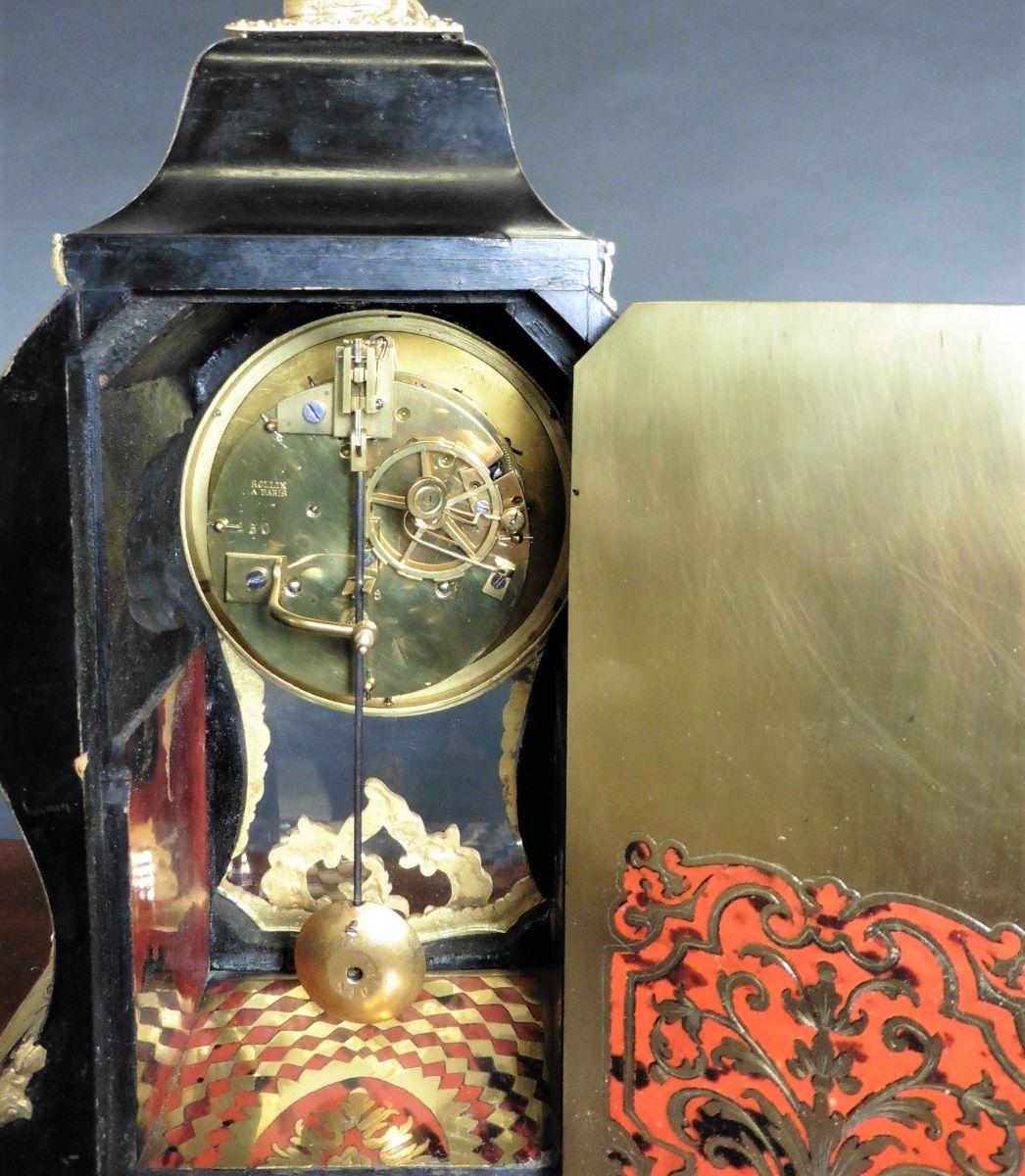 French Tortoiseshell Boulle Clock. c.1860 For Sale 2