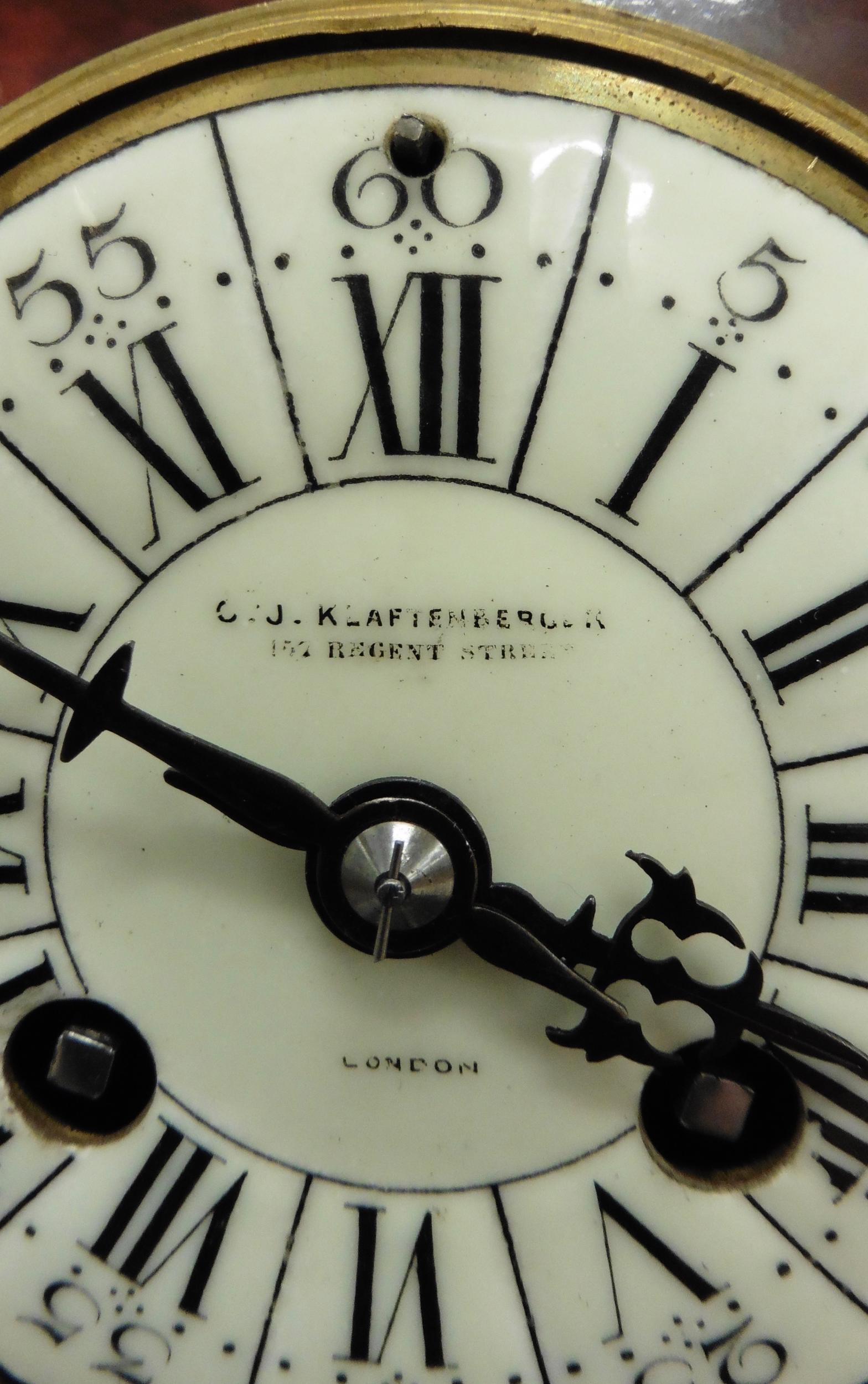 French Tortoiseshell Boulle Mantel Clock For Sale 5
