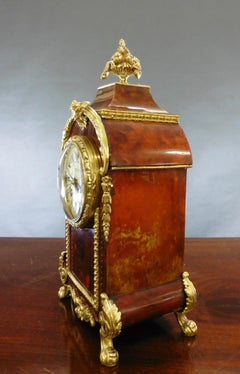 French Tortoiseshell Boulle Mantel Clock