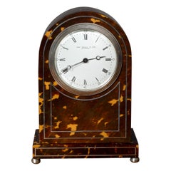 Antique French Tortoiseshell Mantel Clock by John Bagshaw and Son, Liverpool