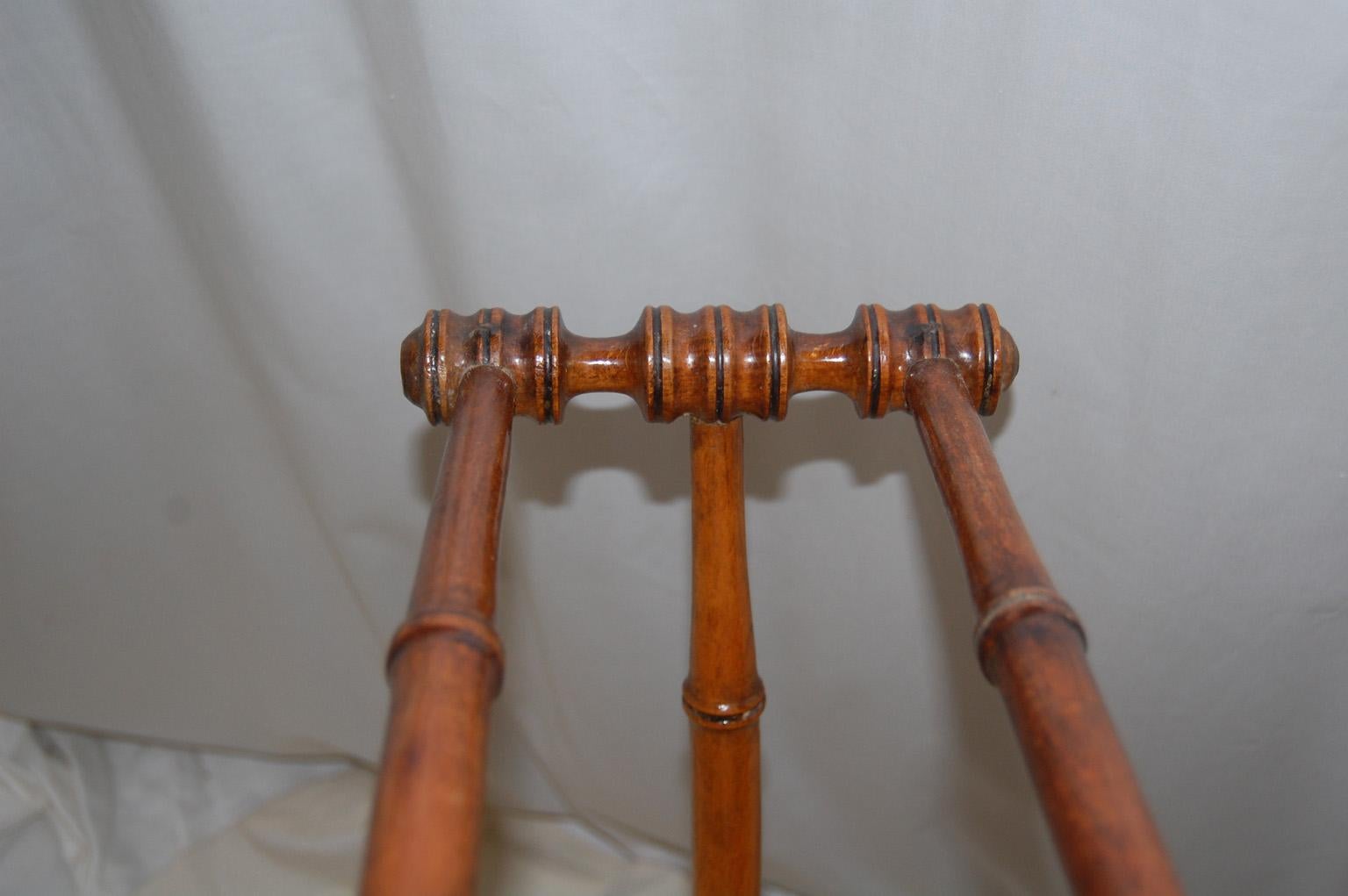 Country French Towel Rack or Quilt Stand Bamboo Motif Circa 1900