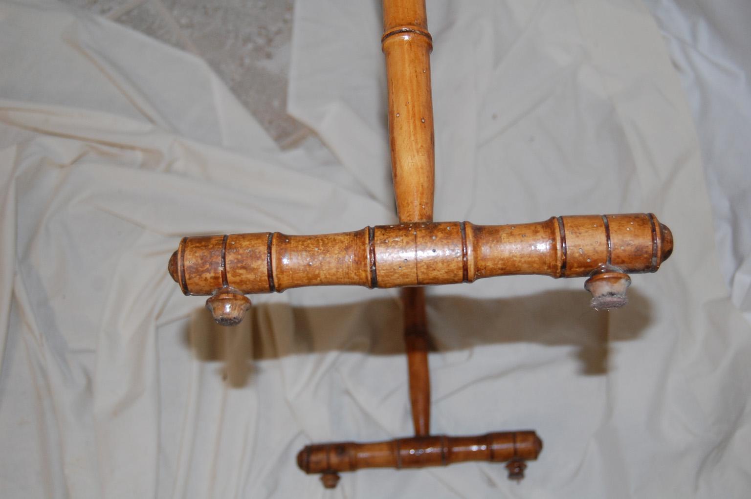 French Towel Rack or Quilt Stand Bamboo Motif Circa 1900 In Good Condition In Wells, ME