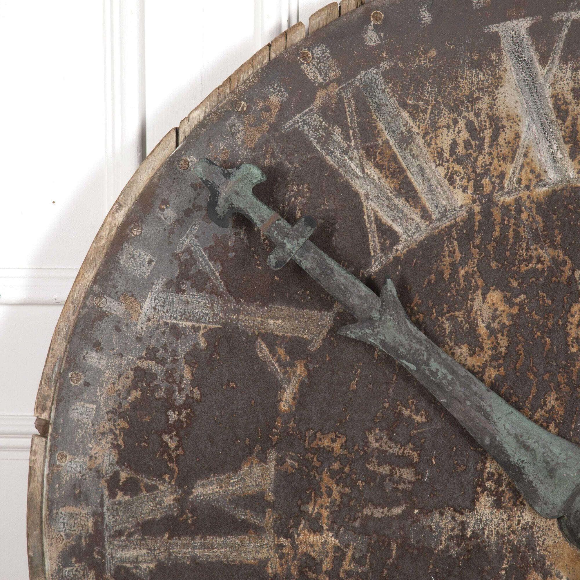 19th Century French Tower Clock Face For Sale