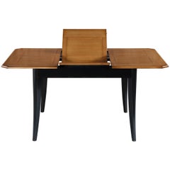 French Tradition Extendable Square Dining Table, Smoked Cherry & Black Laquered