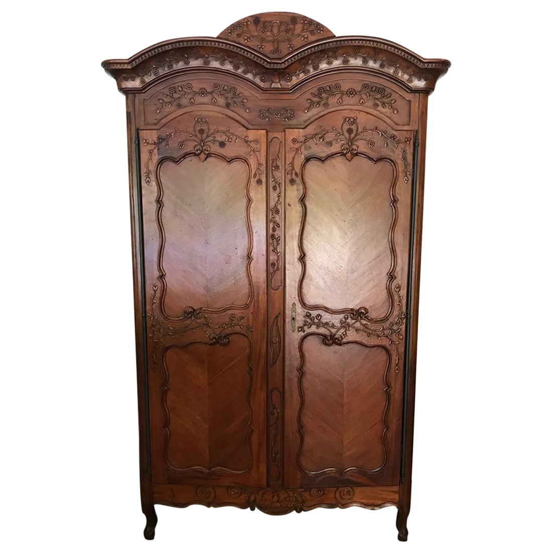 French Traditional 2 Door Armoire For Sale