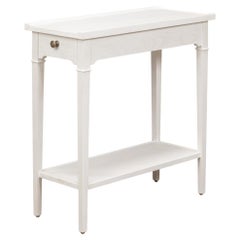French Traditional End Table, White