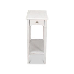 French Traditional End Table, Whitewash
