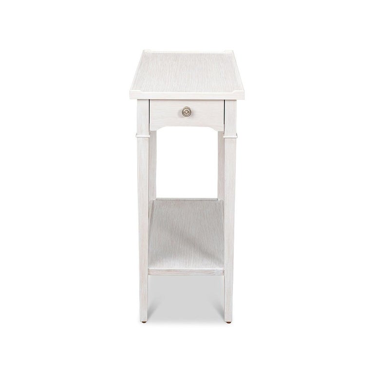 French Traditional End Table, Whitewash For Sale at 1stDibs