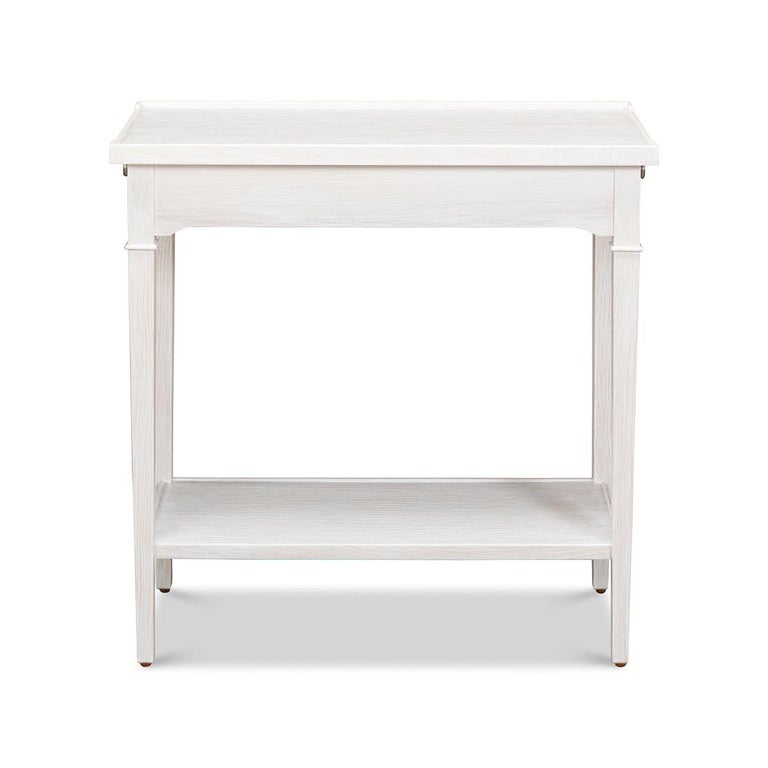 French Traditional End Table, Whitewash For Sale at 1stDibs