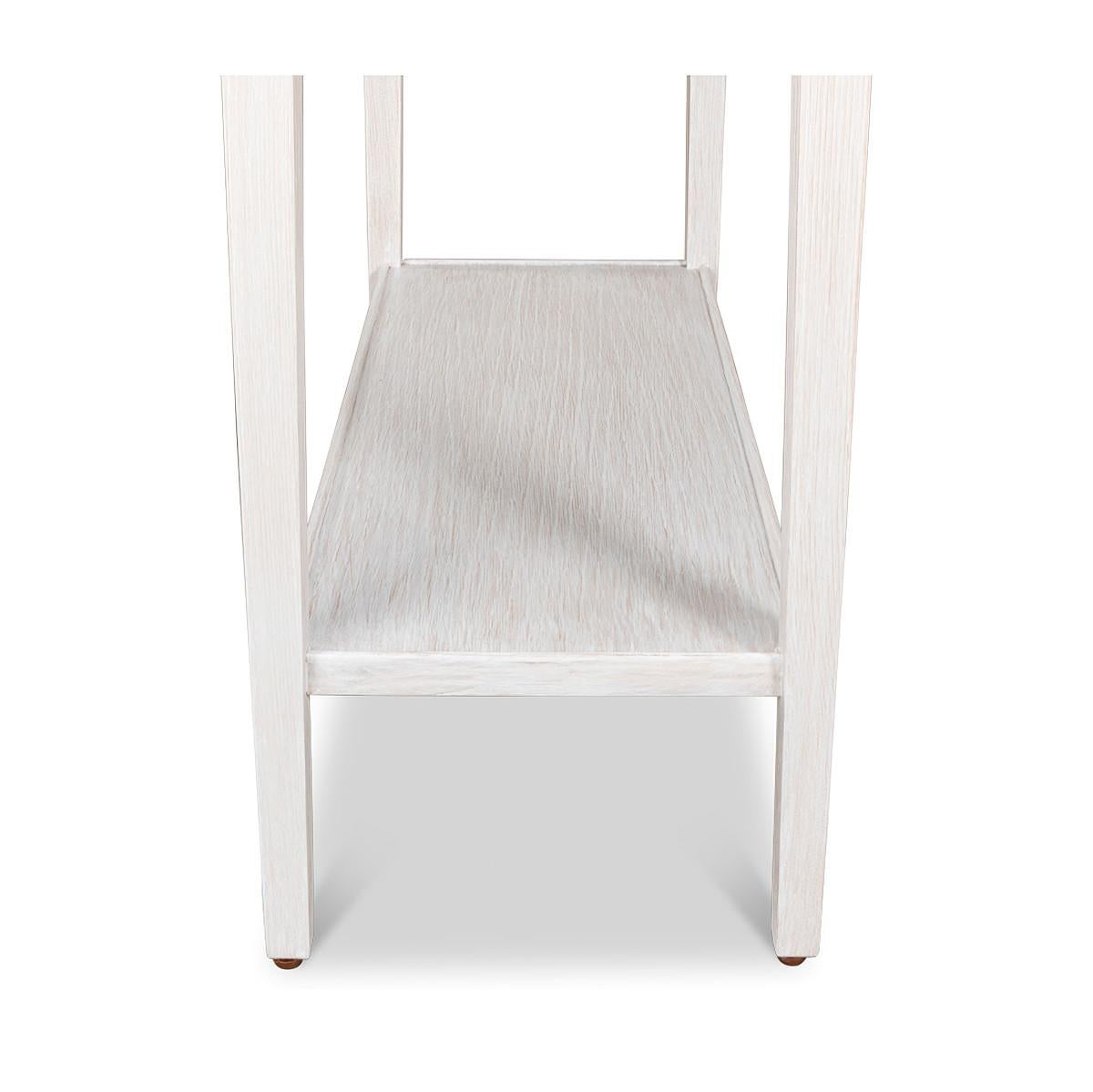 Wood French Traditional End Table, Whitewash