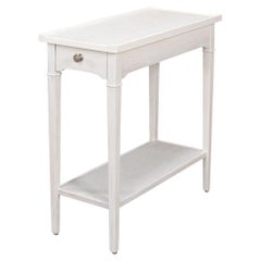 French Traditional End Table, Whitewash