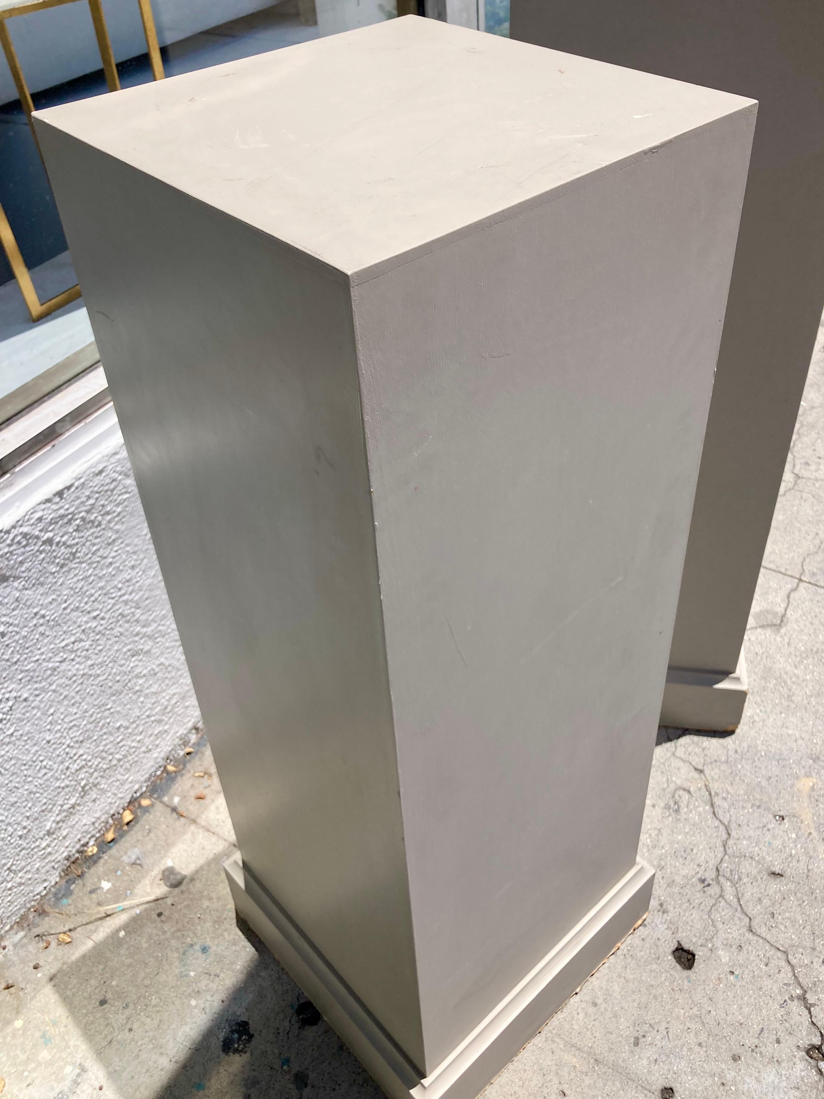 French Traditional Pedestals Paint Classic French Gray, a Pair For Sale 2