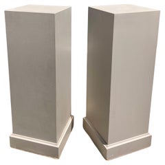 French Traditional Pedestals Paint Classic French Gray, a Pair