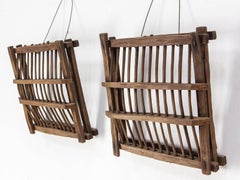 French Traditional Small Bird Trap Wall Decoration, Early 20th century