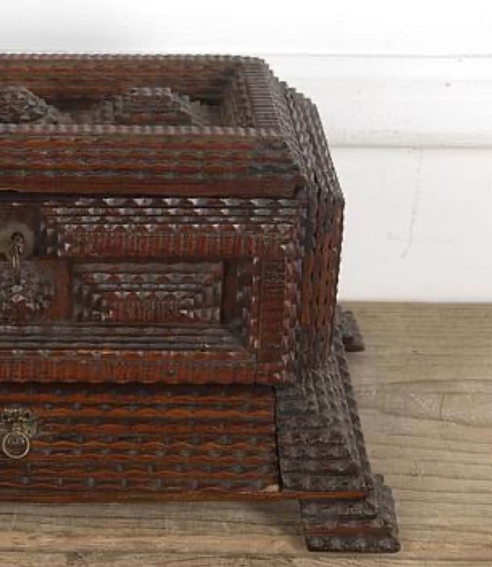 Early 20th Century French Tramp Art Box