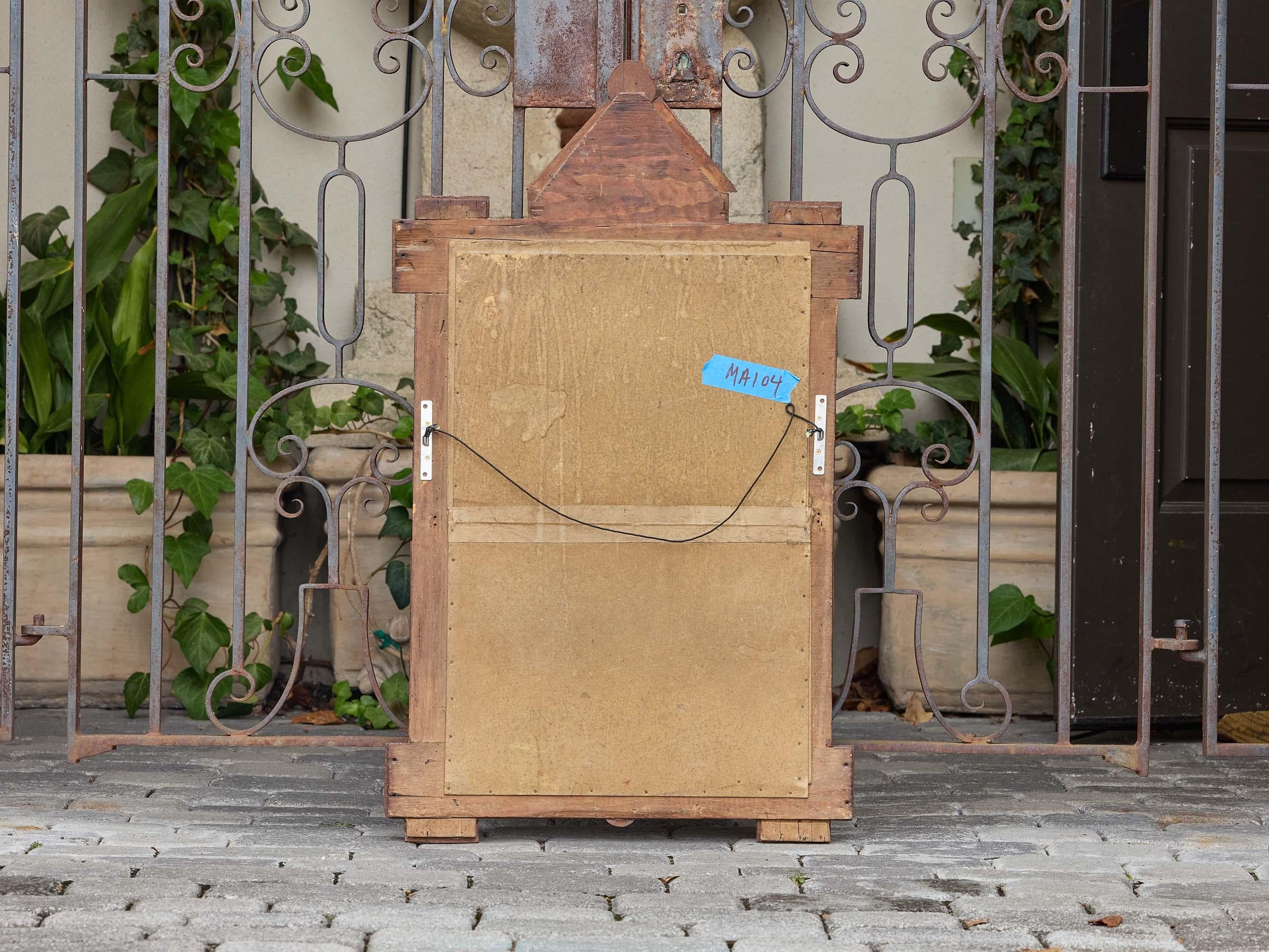 20ième siècle Miroir français Art Carved avec gravure à encoches, Circa 1900 en vente