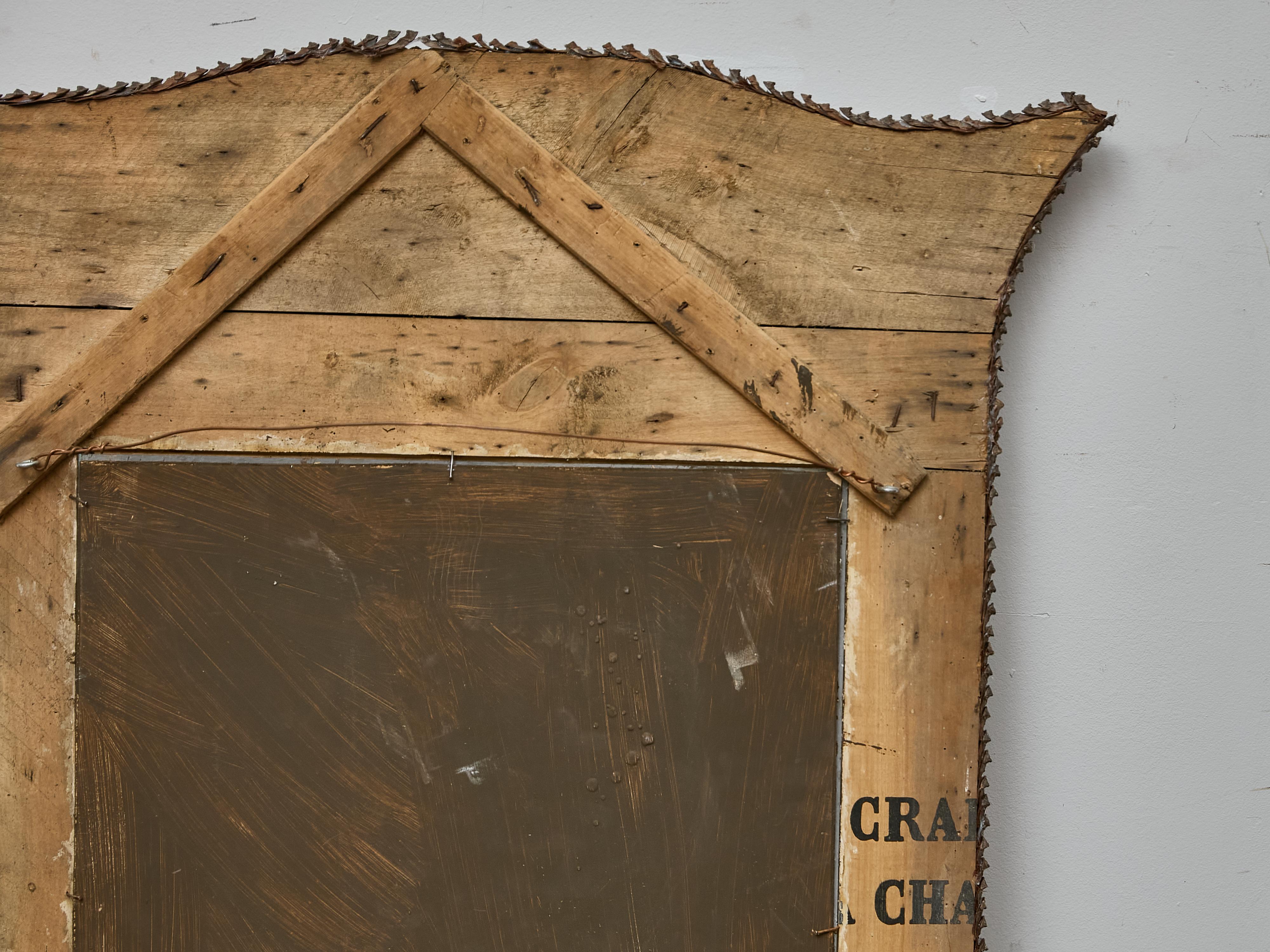 Specchio francese Tramp Art con cornice a pigna, 1920 circa in vendita 3