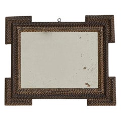French Tramp Art Wall Mirror with Zigzag Frame, Late 19th-Century - 2 Available
