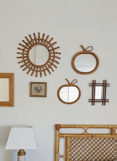 Französischer Tramp Art Wandspiegel aus Holz, handgefertigte Volkskunst, um 1900