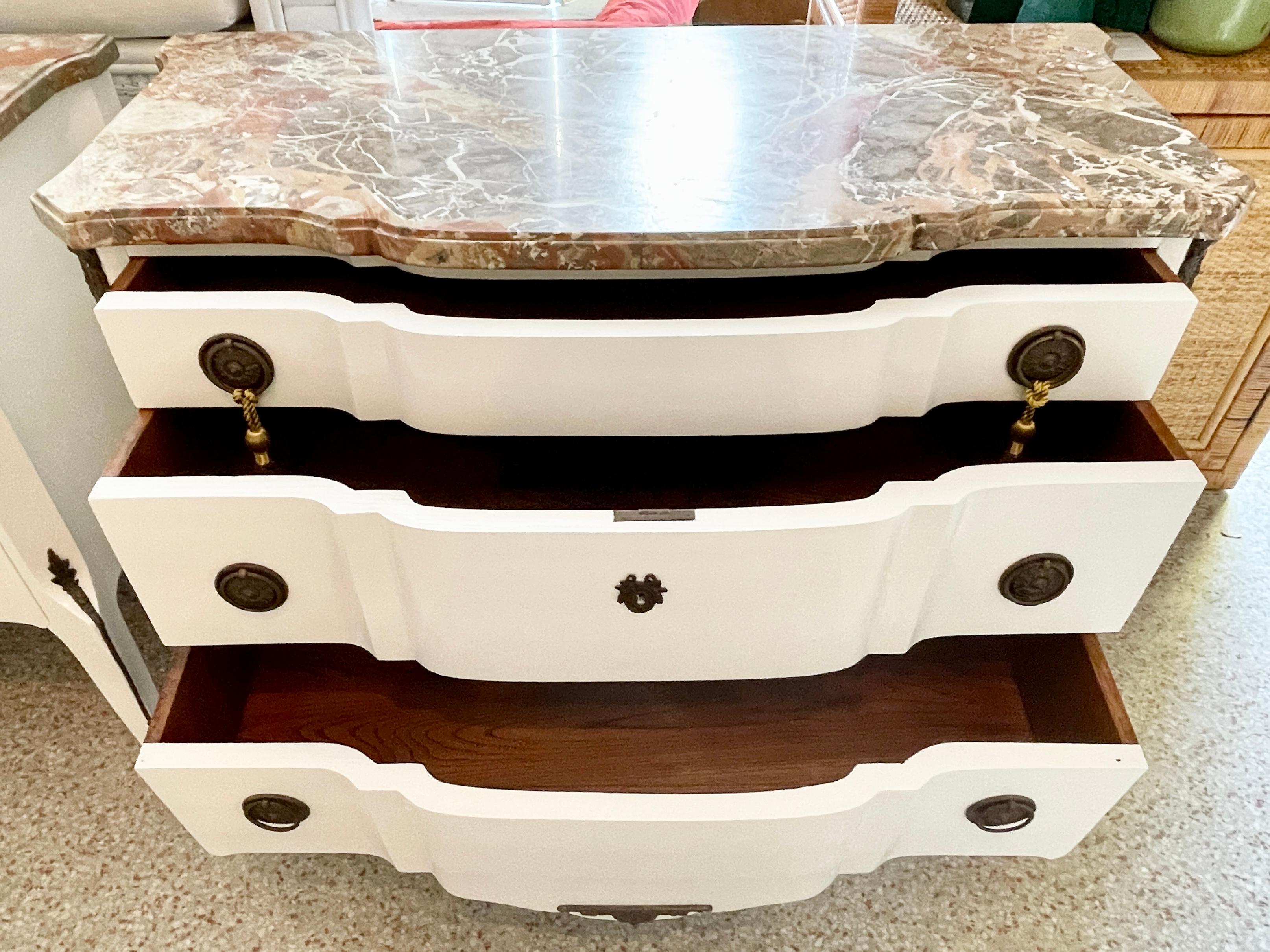 French Transition Commodes With Original Marble Tops - a Pair For Sale 6