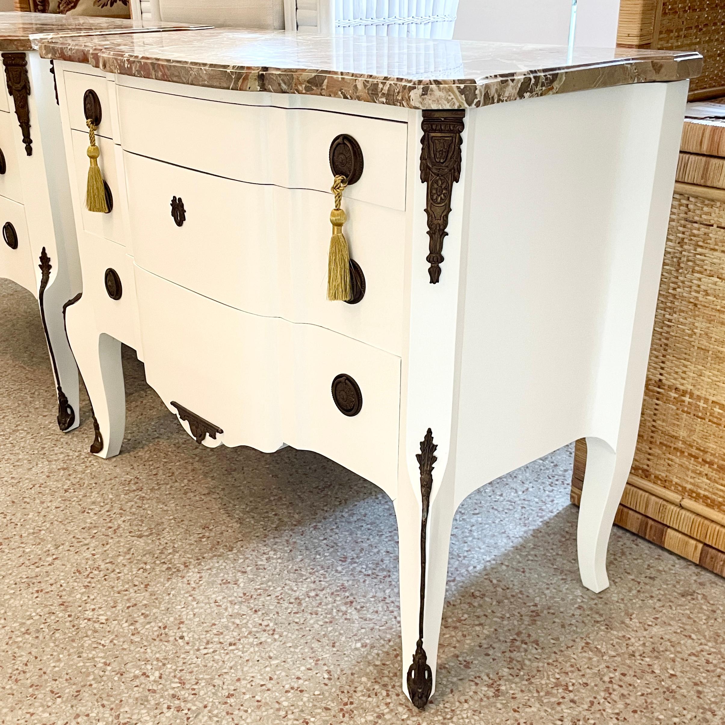 French Transition Commodes With Original Marble Tops - a Pair For Sale 1