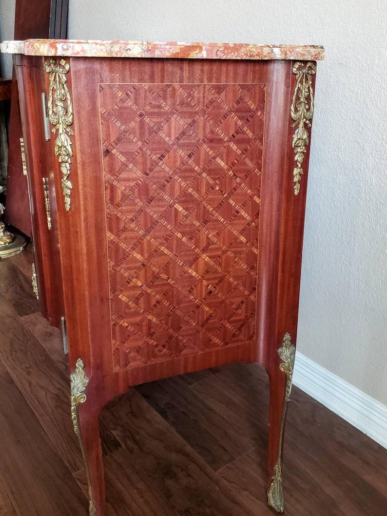 19th Century Fine French Transition Louis XV XVI Style Chest Sideboard For Sale