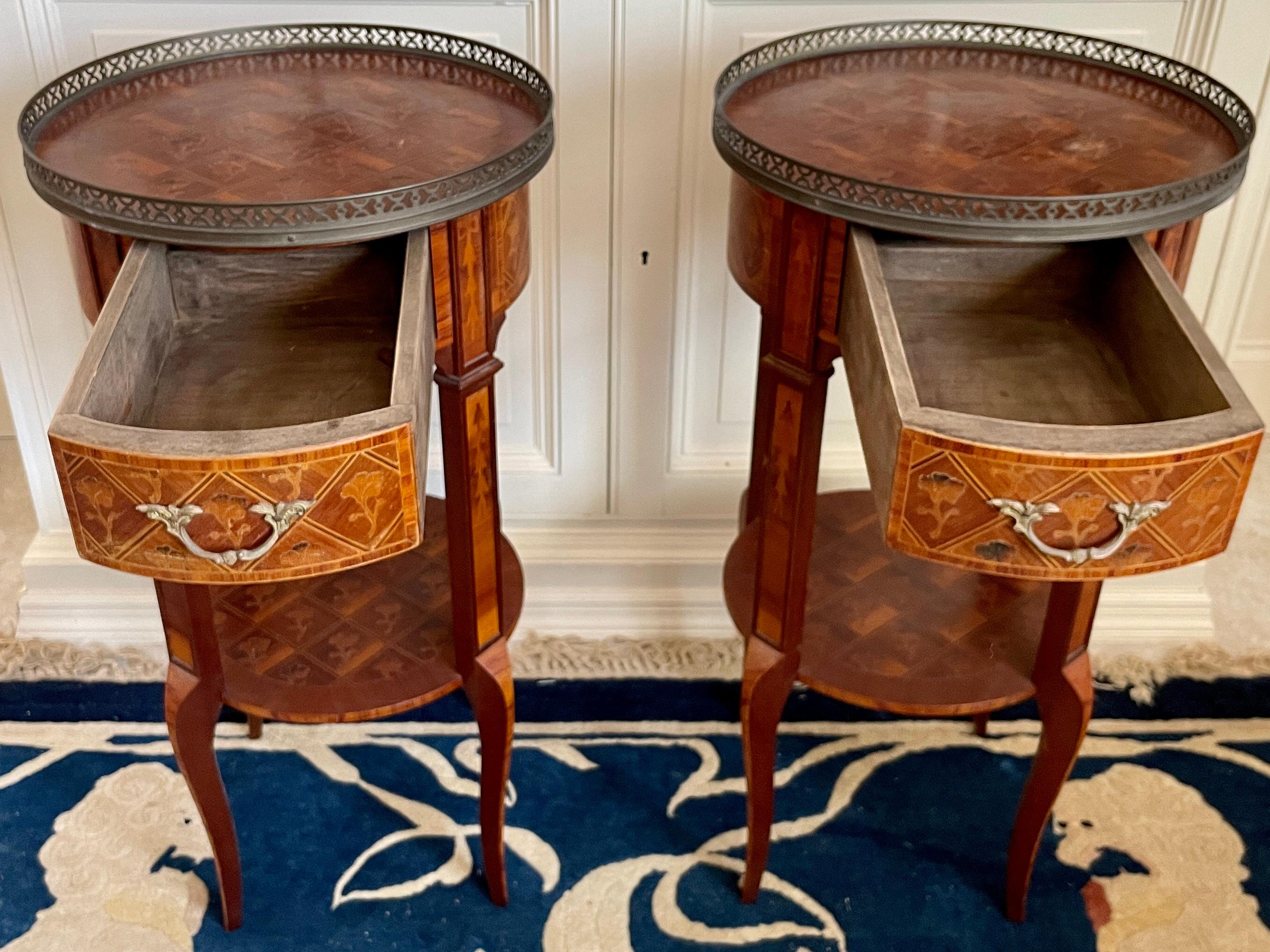 French Transition Side Tables, a Pair For Sale 6