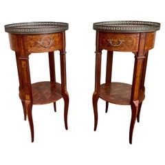 French Transition Side Tables, a Pair