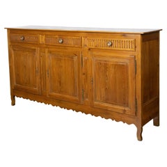 French Transition Style 19th Century Pine Buffet with Drawers over Doors