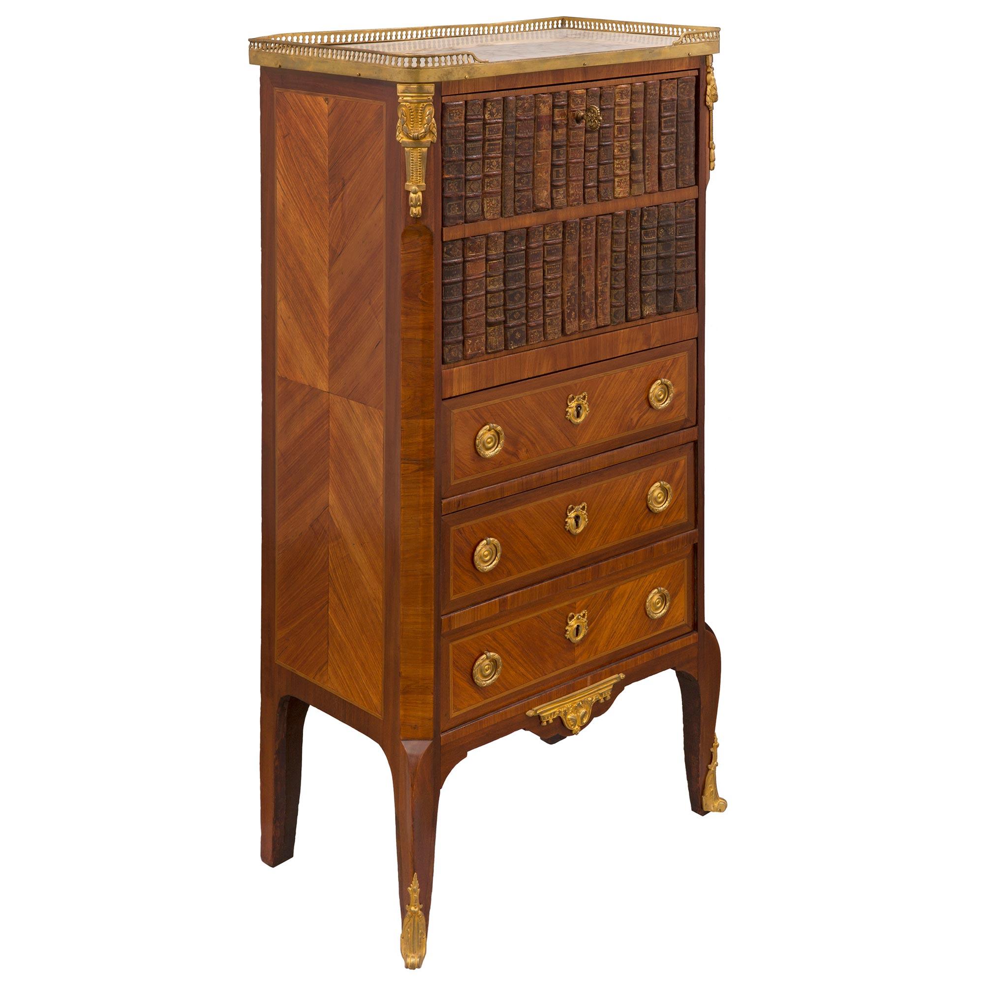 French Transitional 19th Century Ladies Writing Secretaire In Good Condition For Sale In West Palm Beach, FL