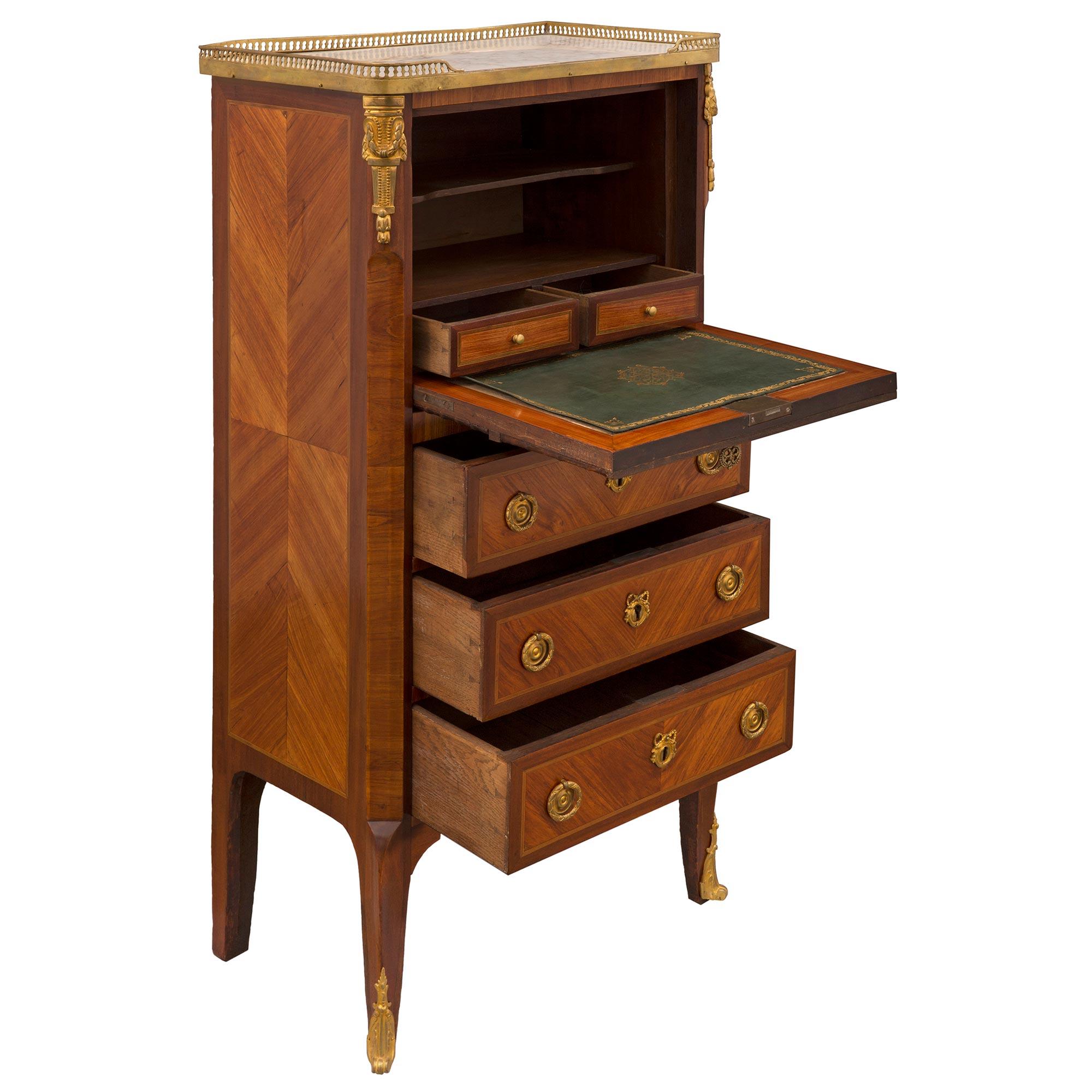 Ormolu French Transitional 19th Century Ladies Writing Secretaire For Sale