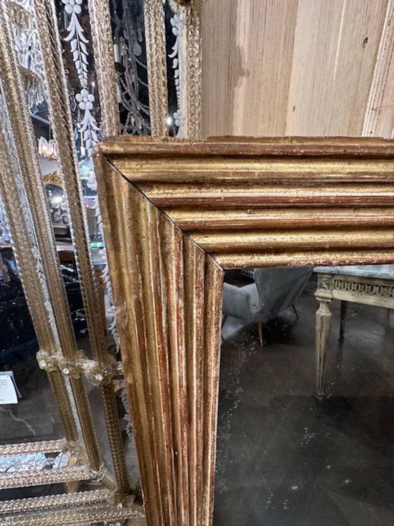 19th Century French Transitional Giltwood Mirror For Sale