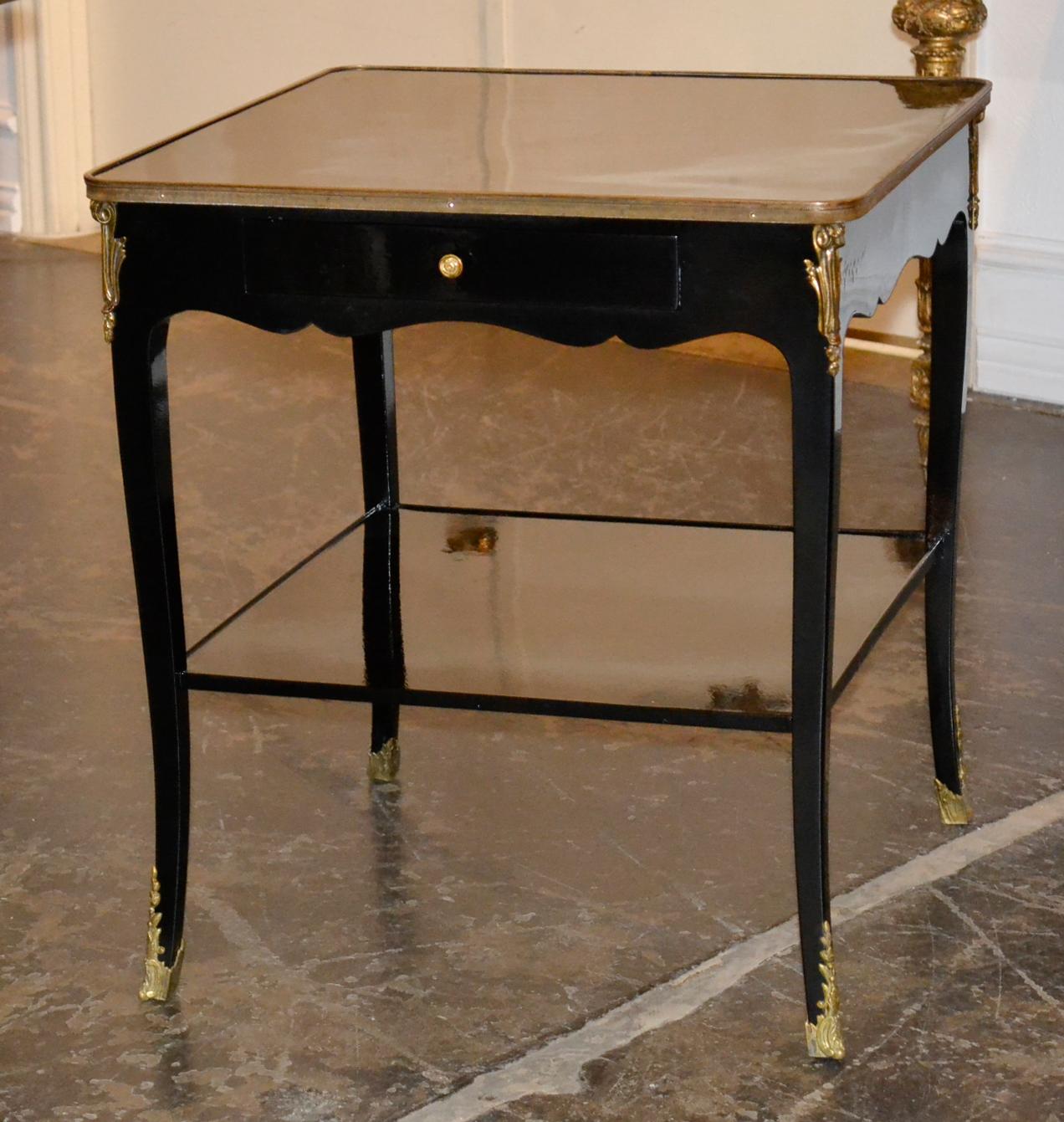 Gilt French Transitional Lacquered Side Table