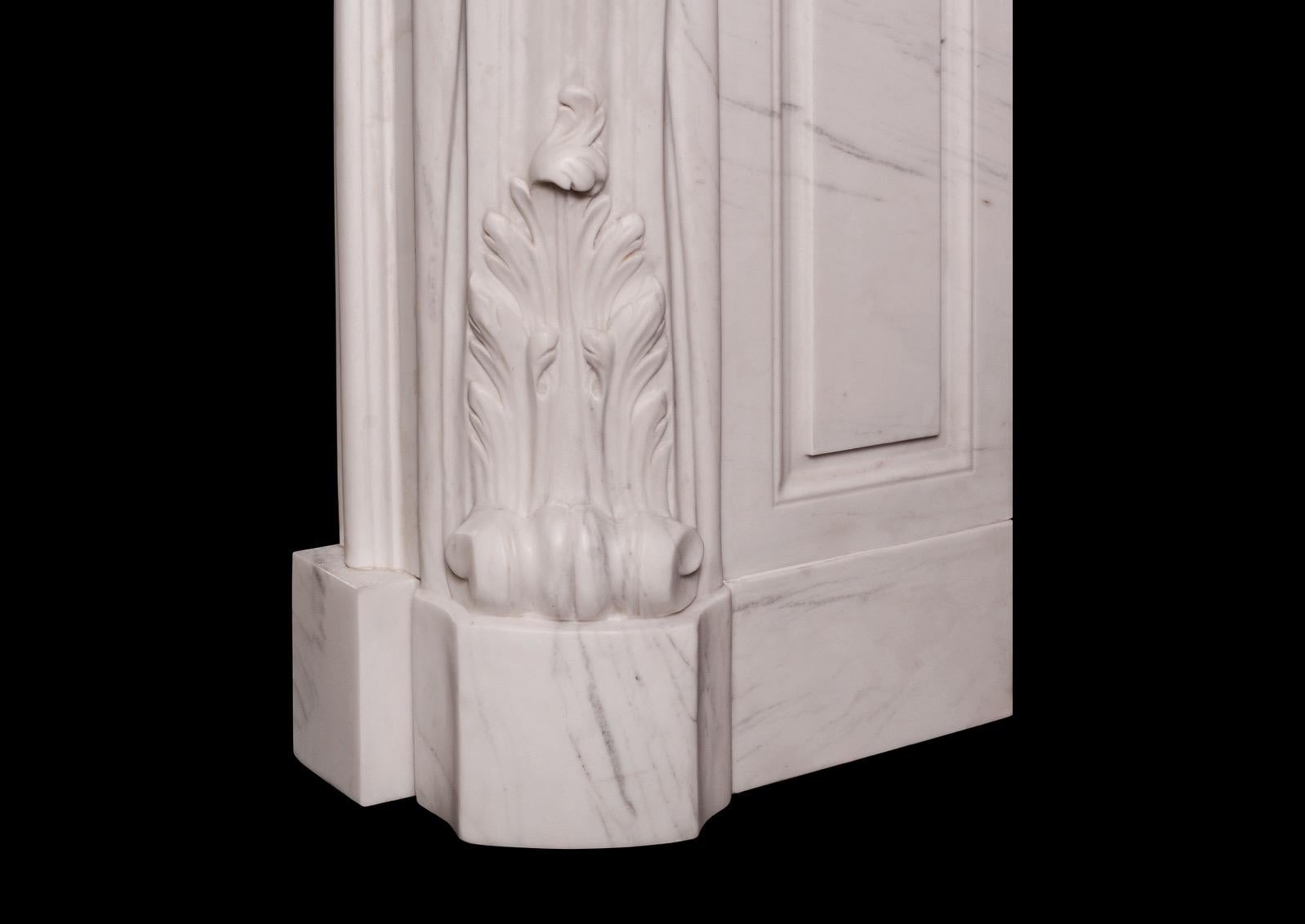 20th Century French Transitional Louis XIV/XV Marble Fireplace For Sale