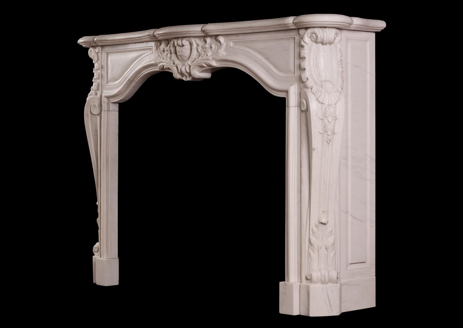 French Transitional Louis XIV/XV Marble Fireplace For Sale 2