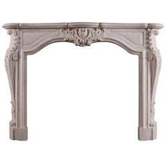 Vintage French Transitional Louis XIV/XV Marble Fireplace