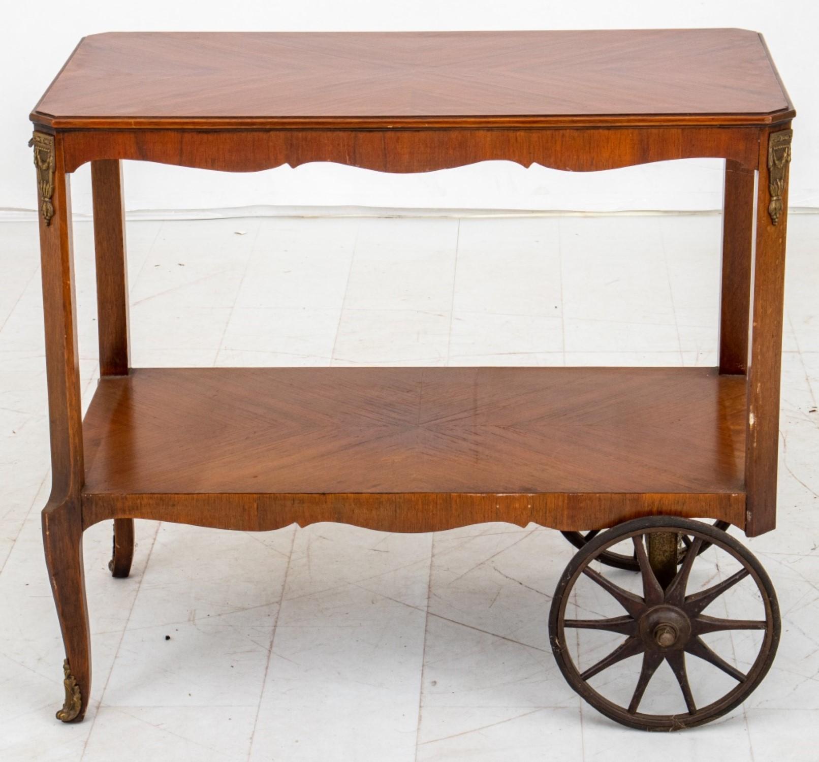 19th Century French Transitional Louis XV / XVI Style Bar Cart For Sale