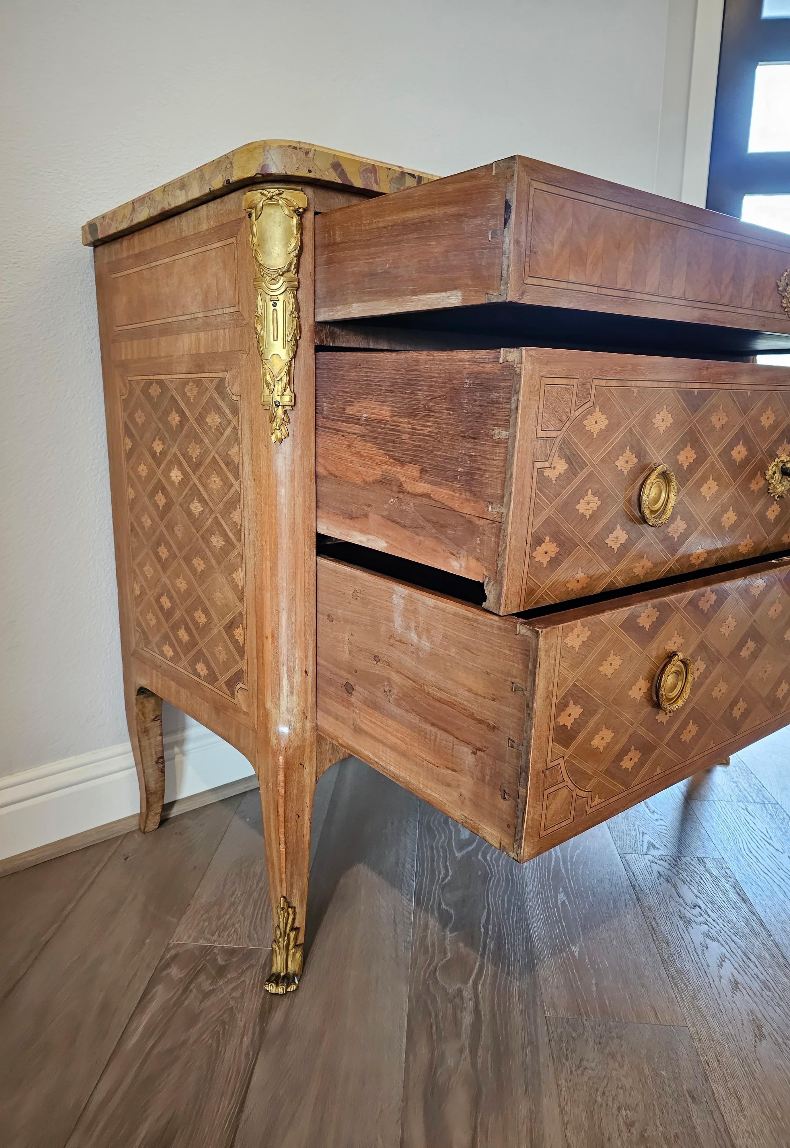 French Transitional Louis XV XVI Style Chest Of Drawers  5