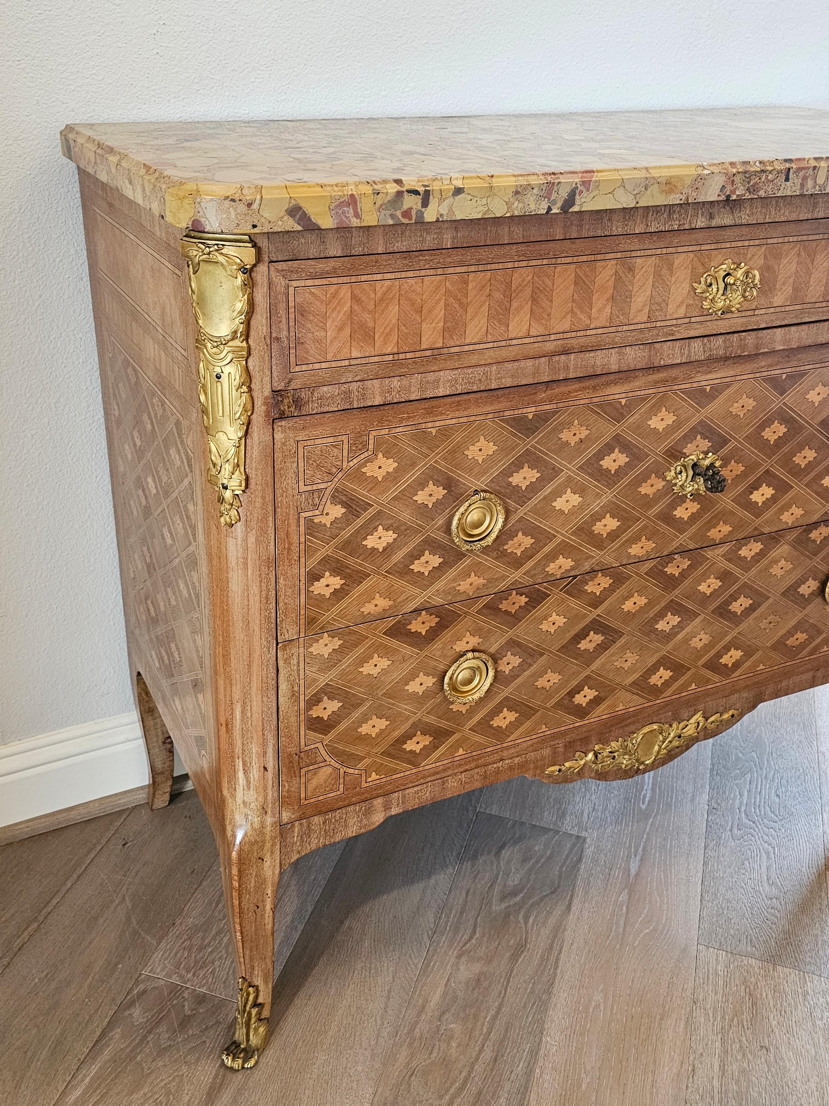 French Transitional Louis XV XVI Style Chest Of Drawers  8