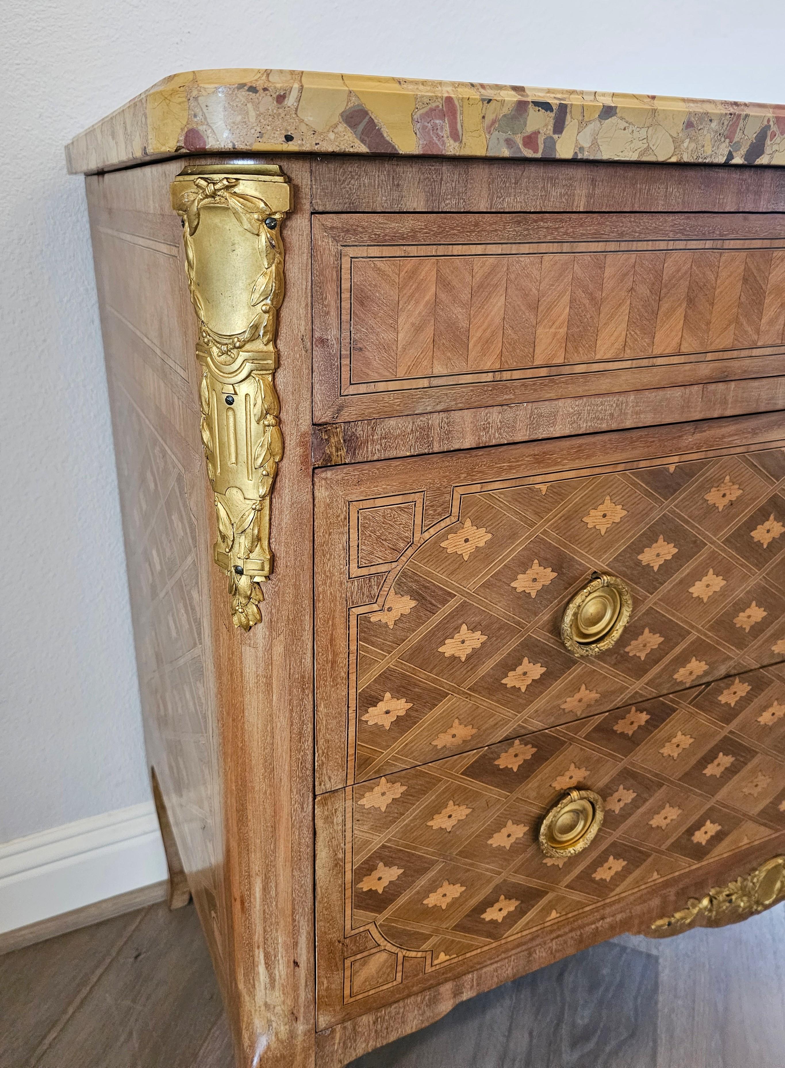 French Transitional Louis XV XVI Style Chest Of Drawers  9