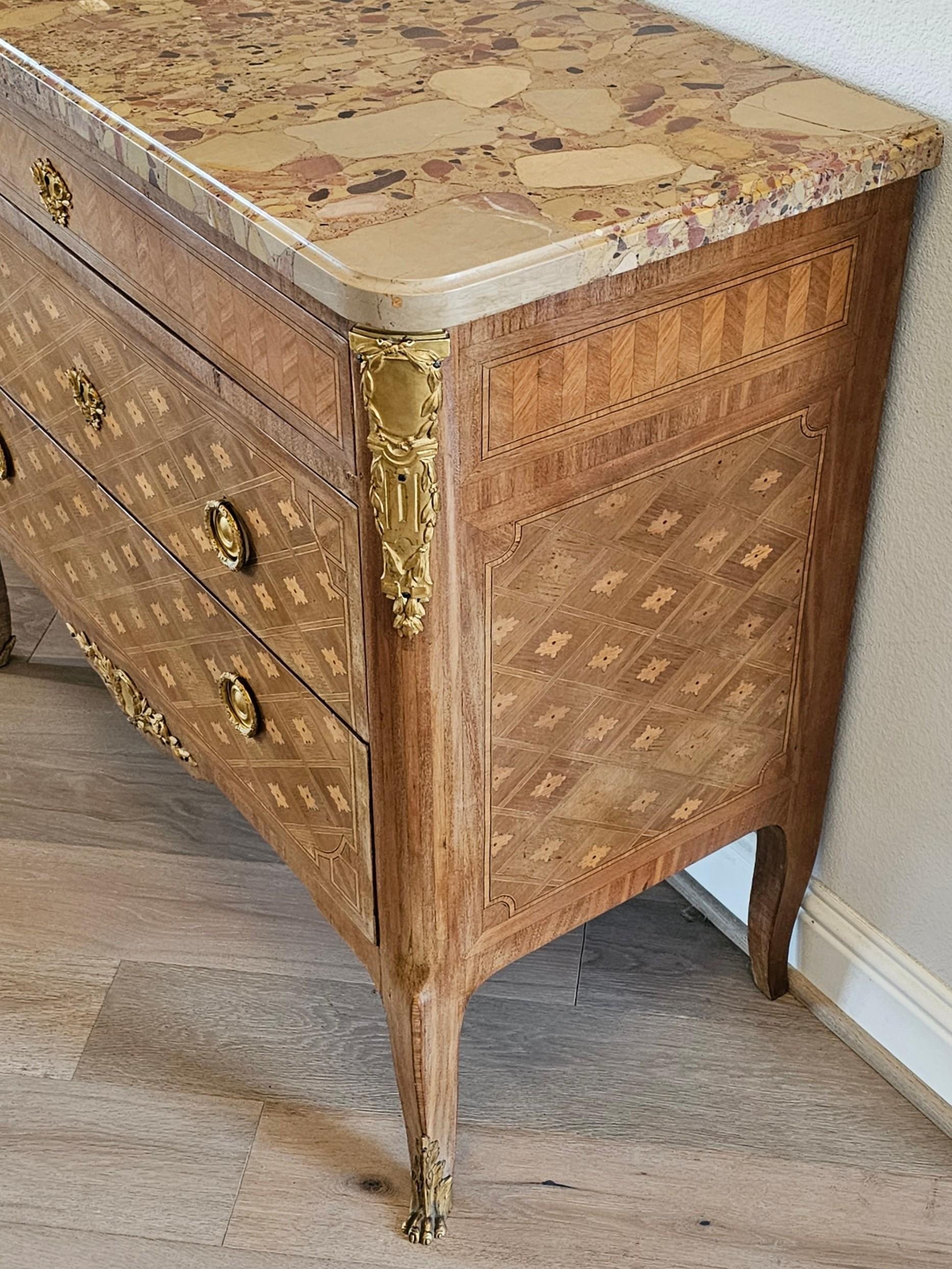 French Transitional Louis XV XVI Style Chest Of Drawers  10