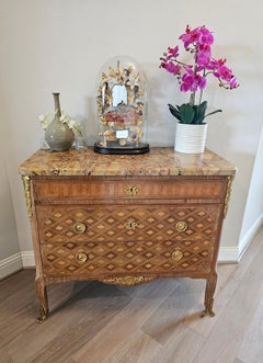 French Transitional Louis XV XVI Style Chest Of Drawers