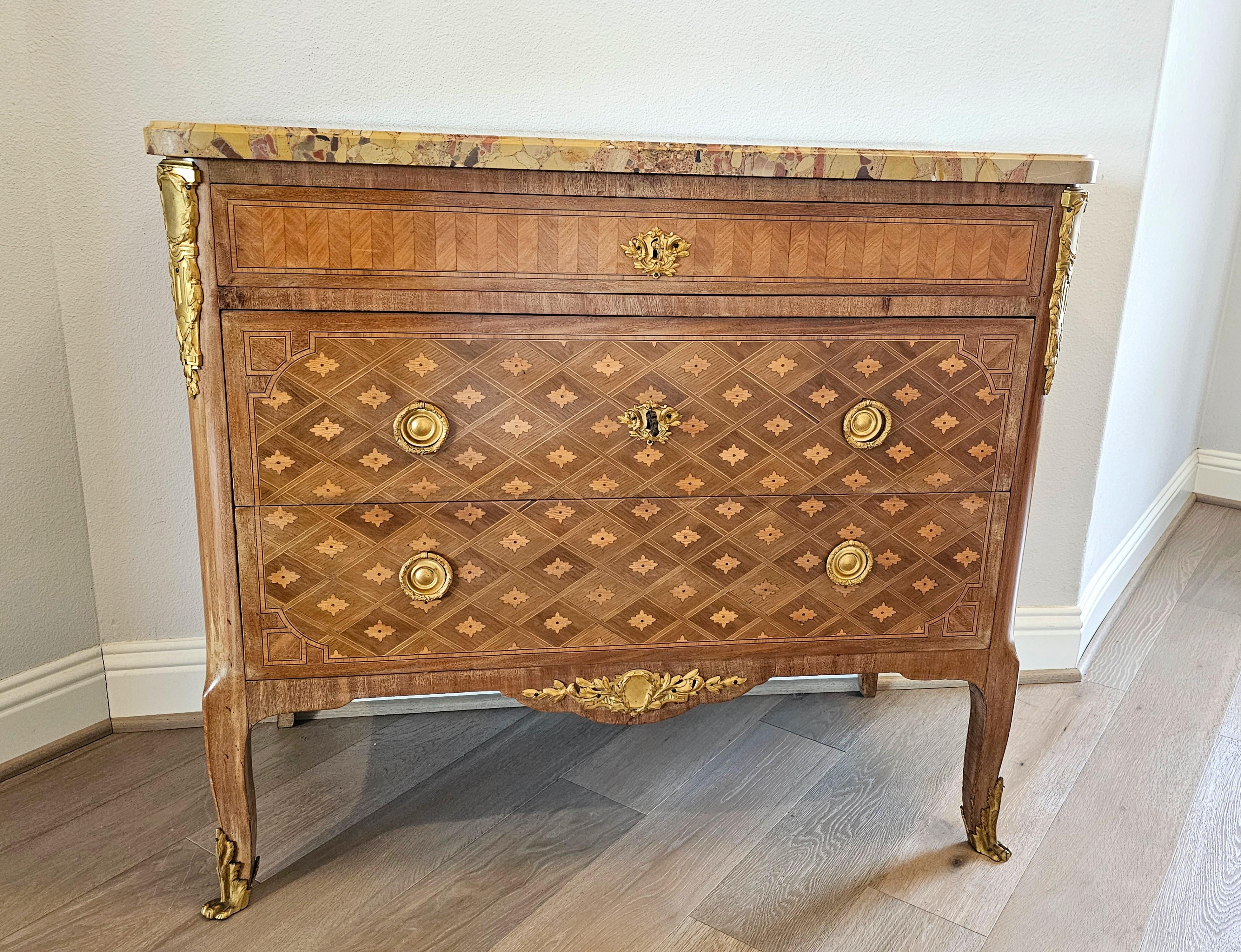 French Transitional Louis XV XVI Style Chest Of Drawers  2