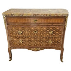French Transitional Louis XV XVI Style Chest Of Drawers 