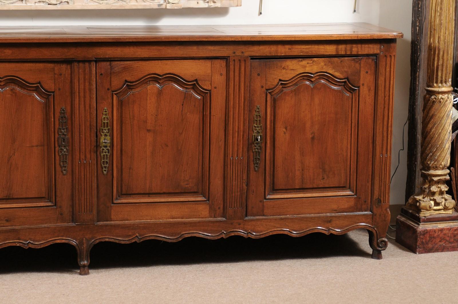 French Transitional Louis XV/XVI Style Walnut Enfilade, 19th Century 1