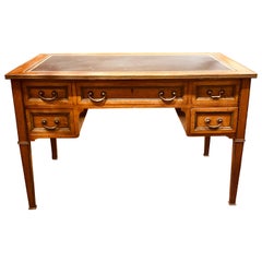 French Transitional Mahogany Partners Desk with Bronze Mounts
