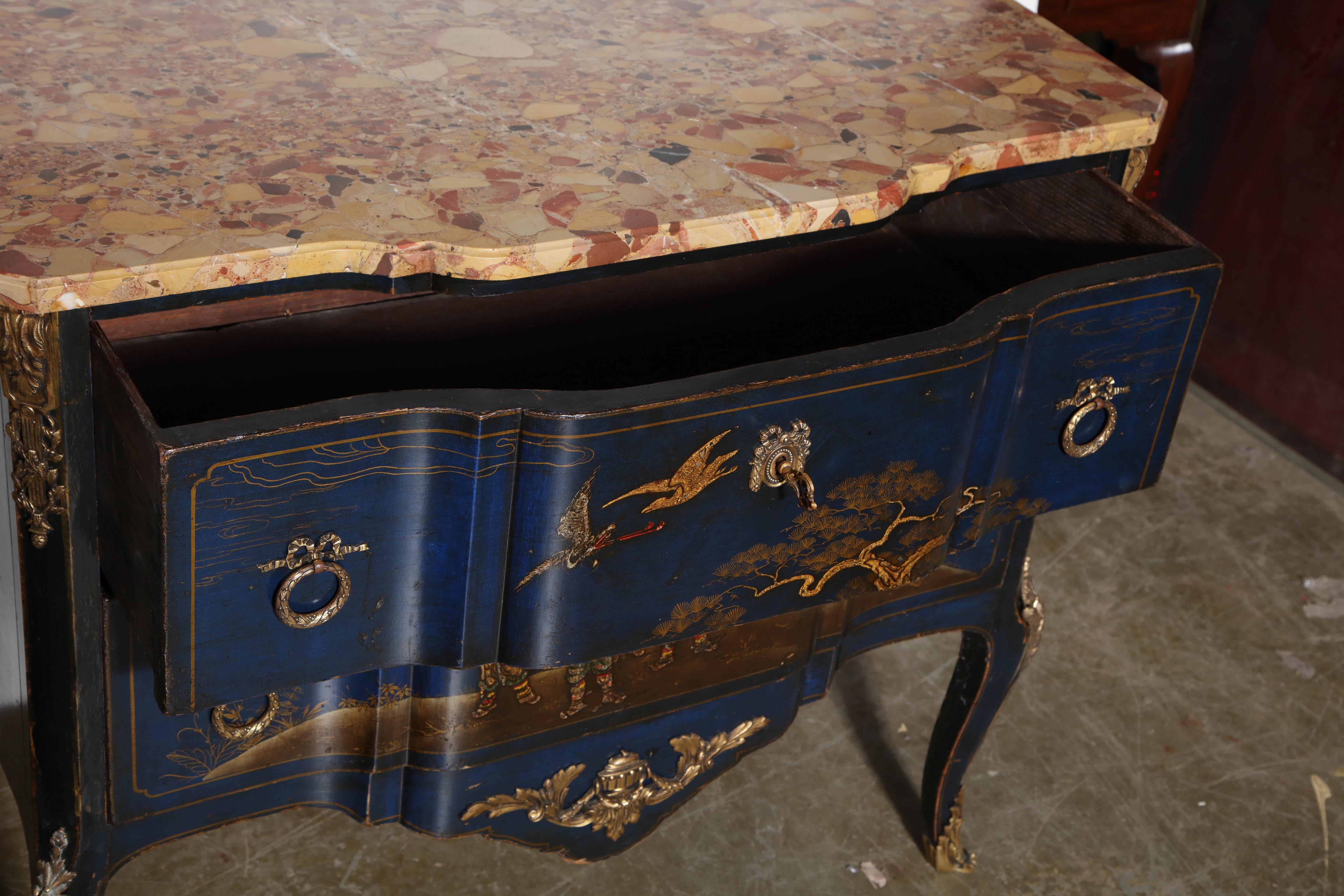French Transitional Marble-Top Commode 6