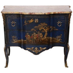 French Transitional Marble-Top Commode