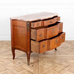 French Transitional Marquetry Commode with Ormolu Mounts