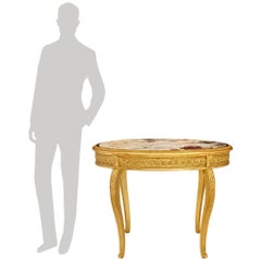 Table d'appoint en bois doré et marbre de Brèche Violette Table d'appoint en bois doré et marbre de Brèche Violette